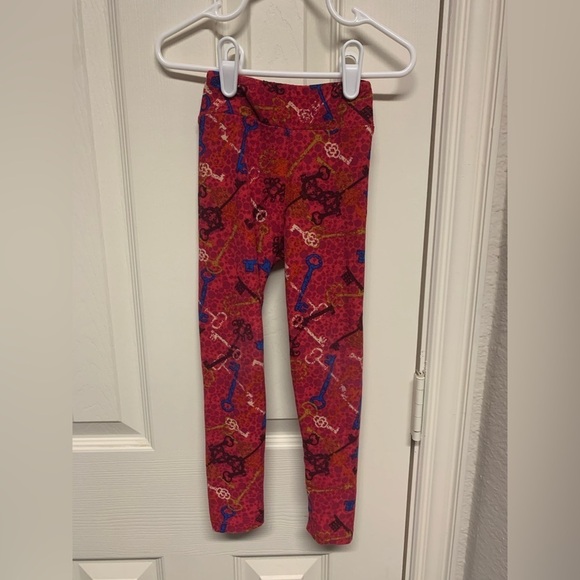 LuLaRoe matching leggings set keys red blue coordinating pair stretchy comfy EUC - Picture 8 of 13